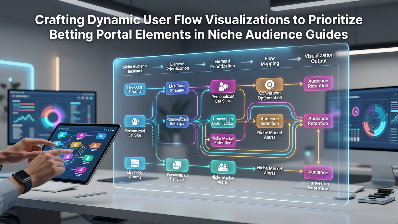 Diagram showing dynamic user flow visualization for betting portal elements with arrows and priority nodes
