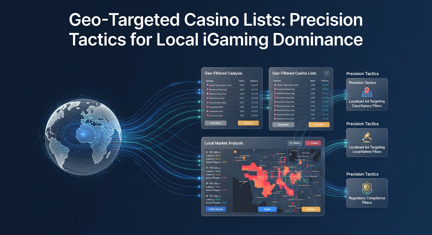 Screenshot of a geo-targeted casino list interface displaying localized promotions for users in a specific European market, with flags and currency indicators