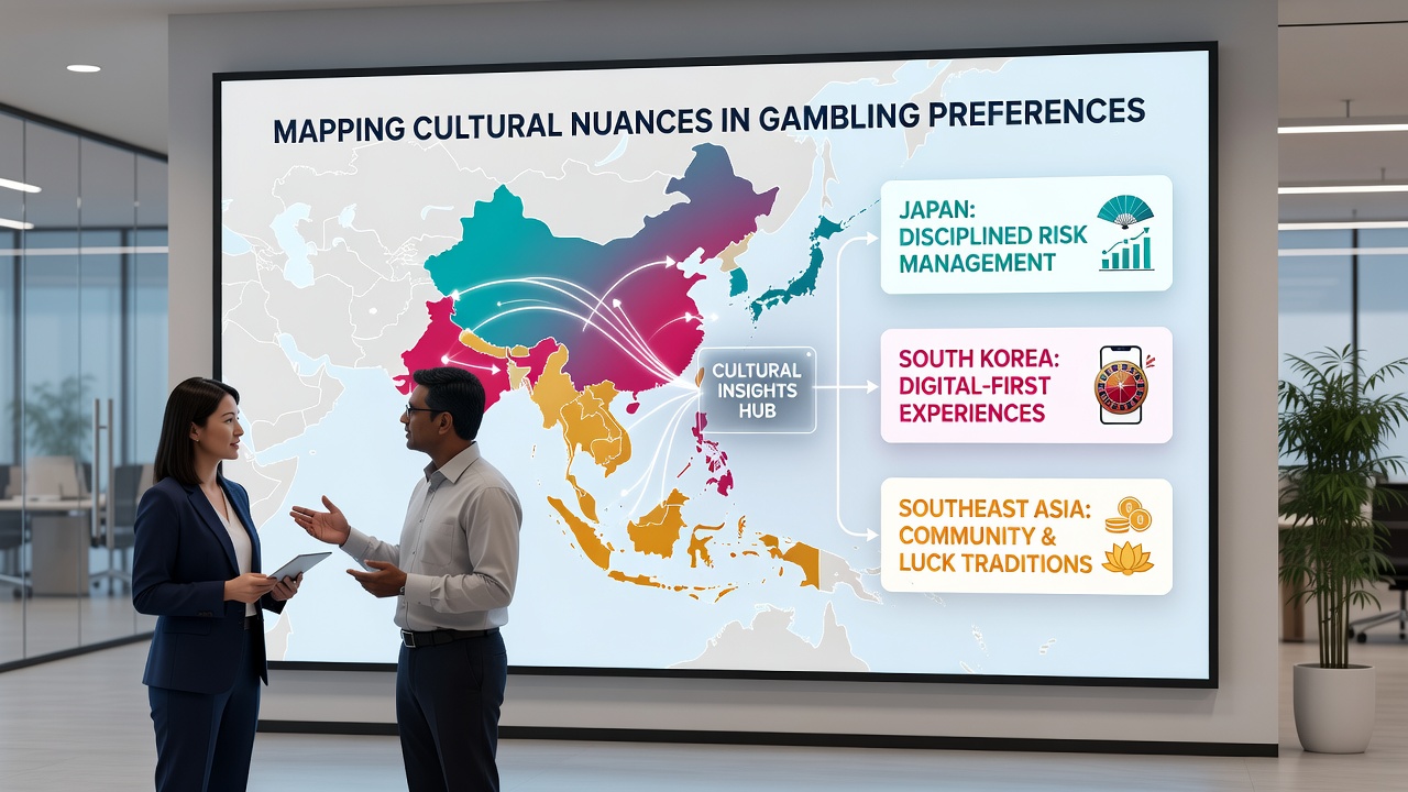 Data visualization showing gambling preference variations and customization approaches for Asian resource guides