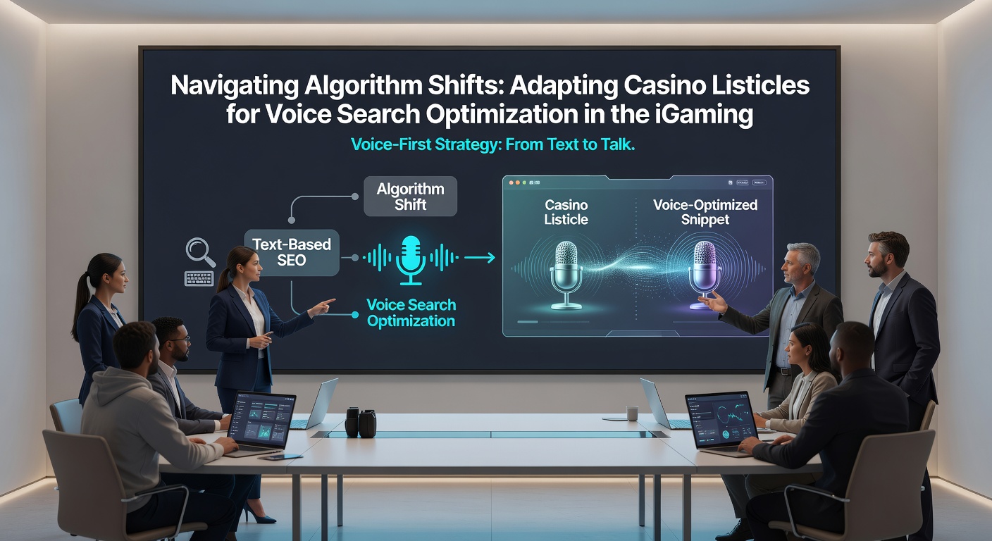 Analytics dashboard showing voice search trends and iGaming listicle performance metrics over time
